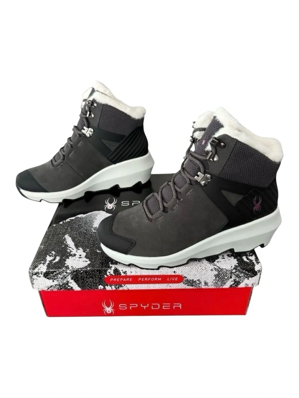 Spyder Cadence 2 Waterproof Fux Fur Winter Boots Gray Size 8